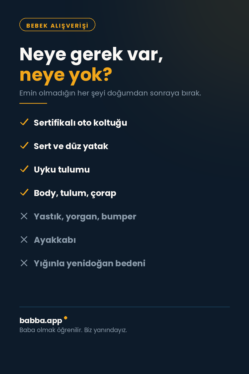 Bebek alışveriş listesi: önceden hazır olması gerekenler, sonra alınabilecekler ve hiç gerekmeyenler